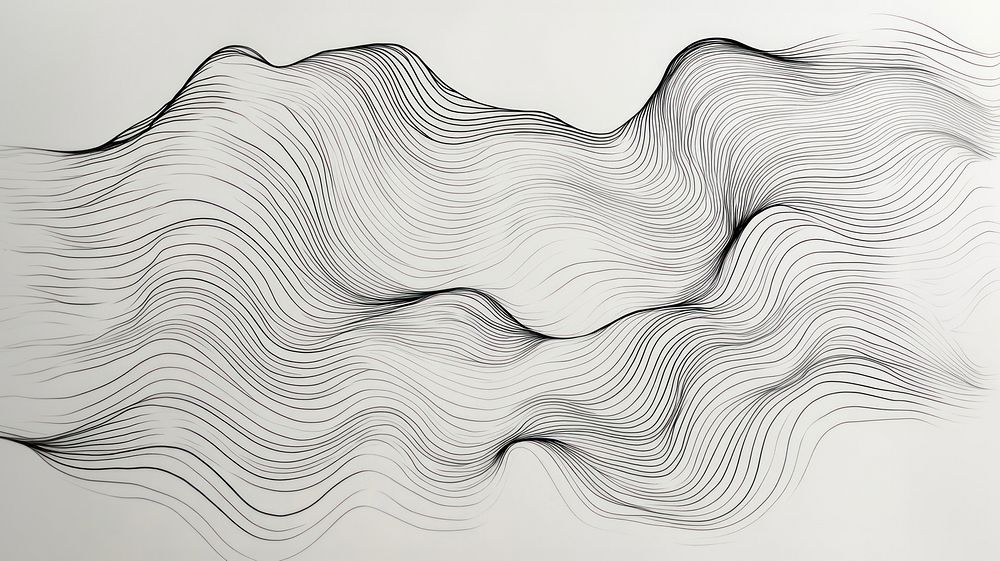 Minimalistic white background abstract flowing design.