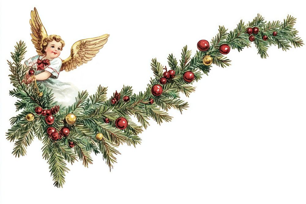 Christmas border corner christmas vintage angel.