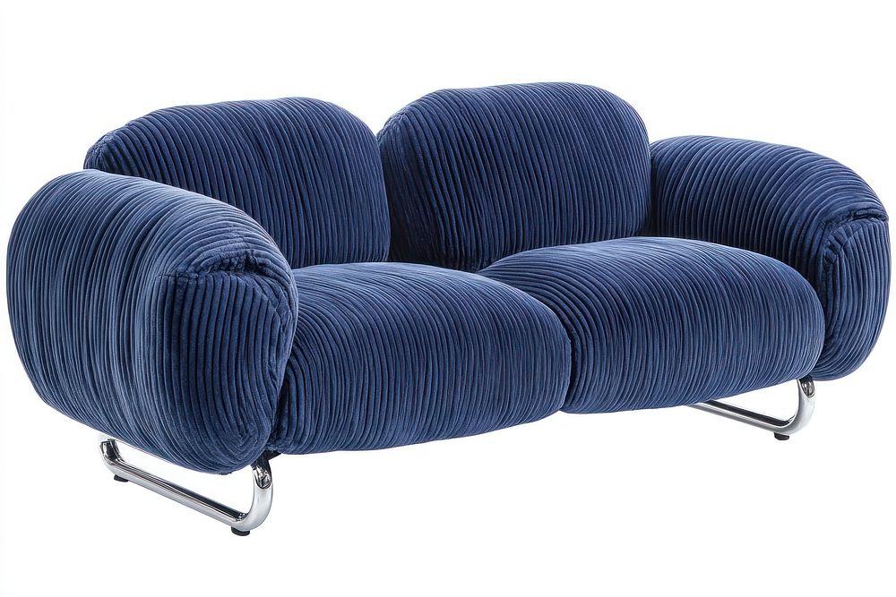 3 seats blue corduroy teddy sofa furniture interior cushion.