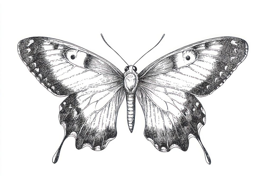 Butterfly illustration drawing sketch.