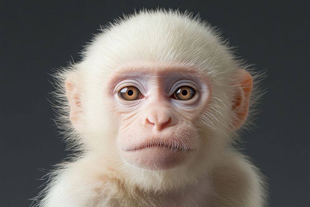 Real albino Monkey monkey wildlife animal.