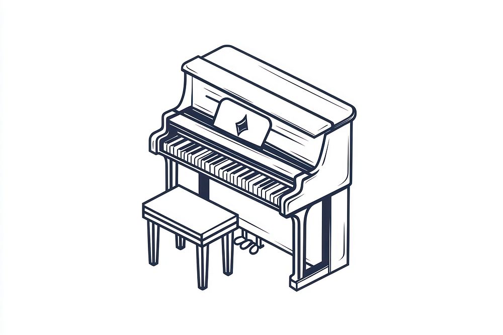 Piano art illustration line.