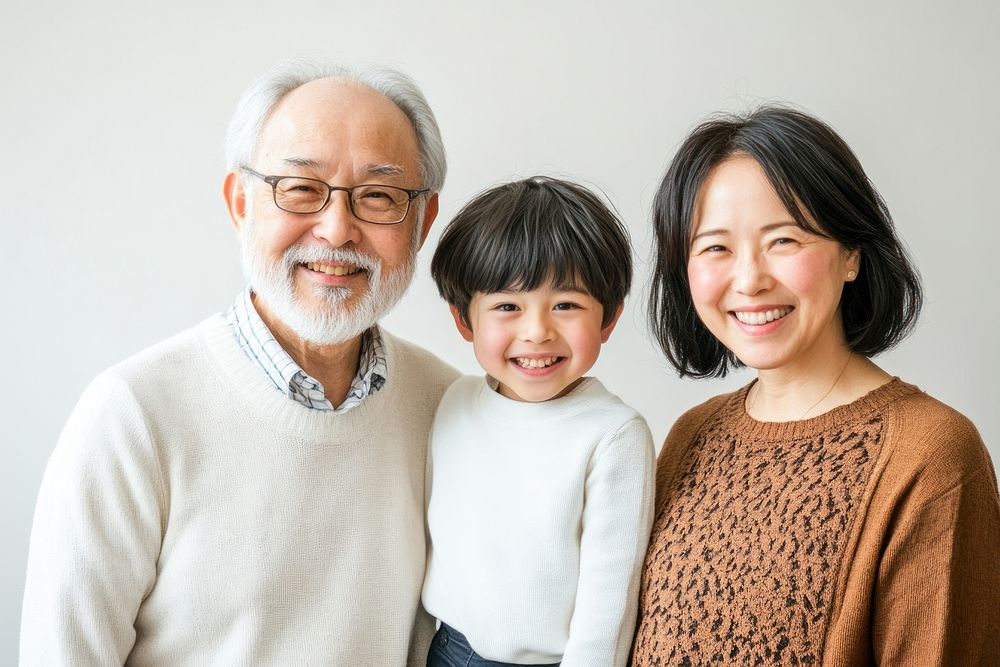 Parents and children family together portrait.