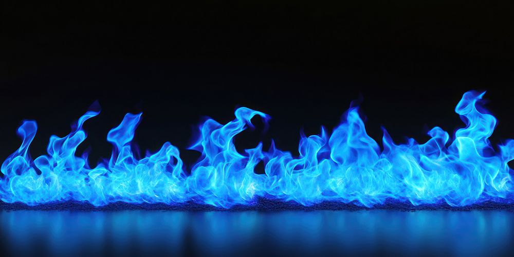 Sequence of blue fire background flames abstract.