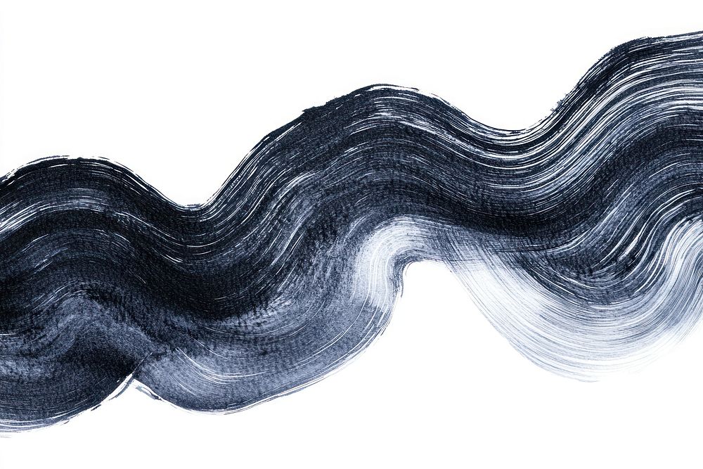 Black Ocean wave abstract art illustration.