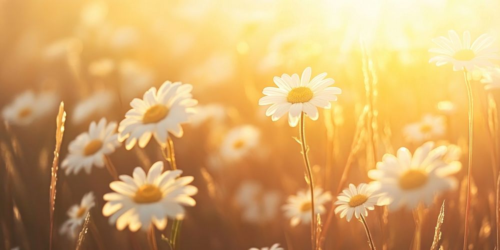 A field of daisies flower daisy sunlight.