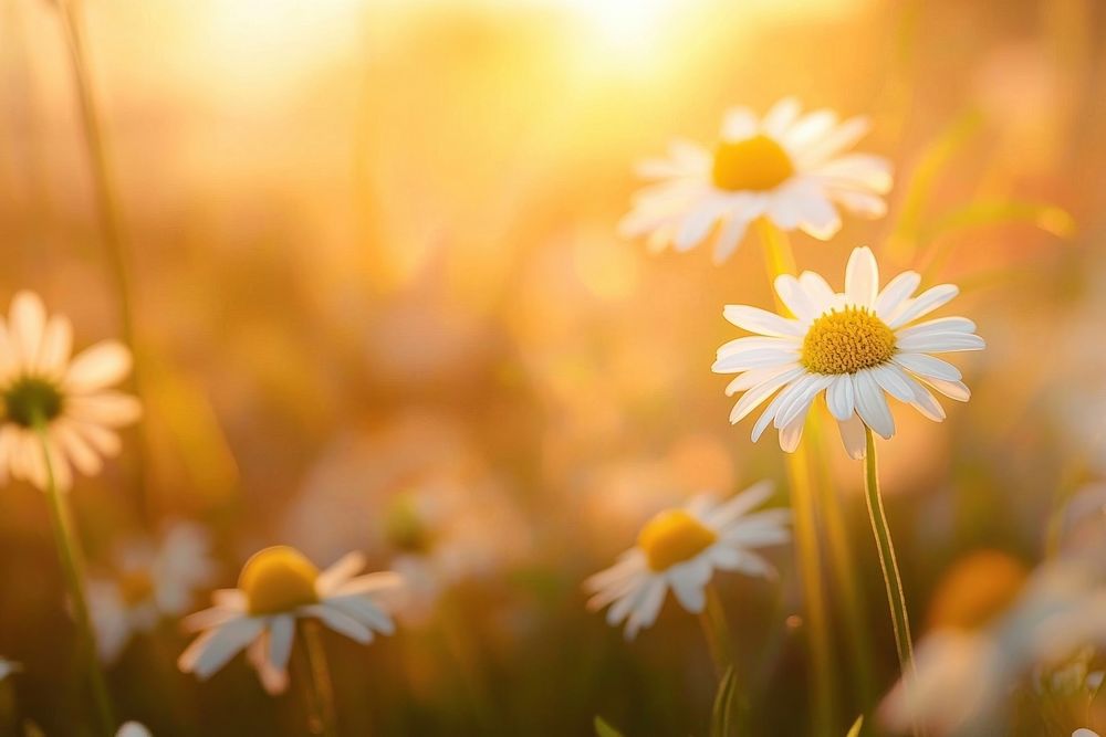 Daisies field flower daisy sunlight.