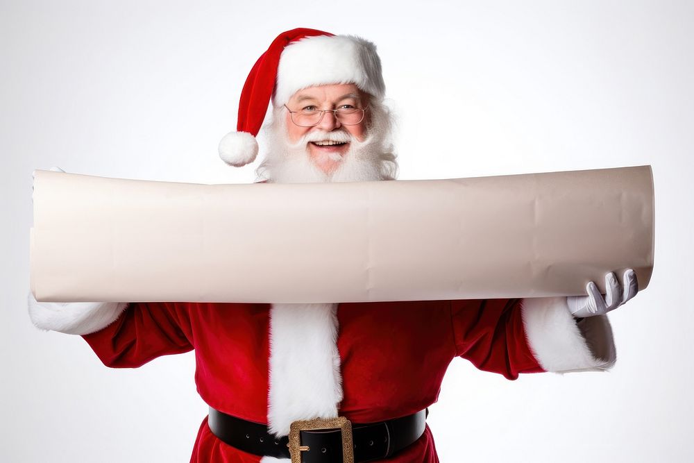 Santa Claus holding white paper banner christmas santa claus.