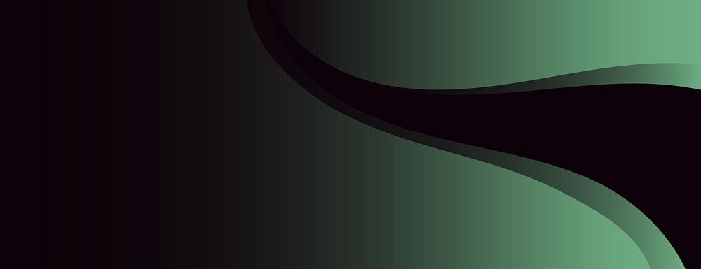 Abstract background with dark green and black gradient. Smooth, flowing lines create a dynamic, modern background. Green and…