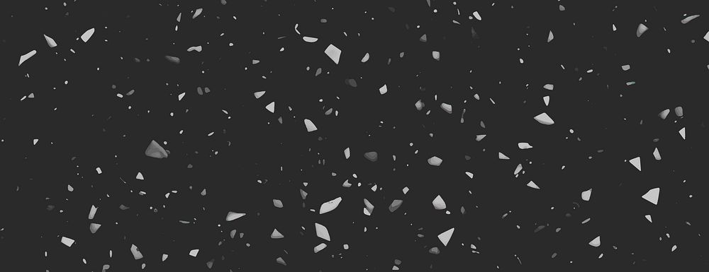 Dark terrazzo background, background with black and white speckled texture, background featuring black and white stone-like…