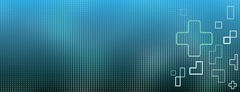 Blue gradient background with a dotted texture. The background features a blue hue with geometric shapes on a blue dotted…