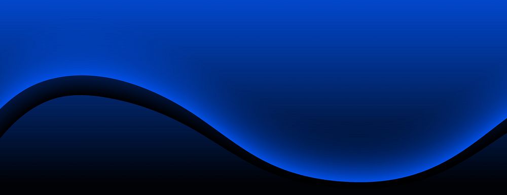 Abstract background with a gradient blue background, featuring smooth, flowing curves. The blue background creates a sleek…