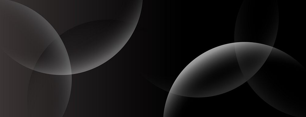 Abstract black background with overlapping translucent circles. The black background adds depth and a modern texture.…