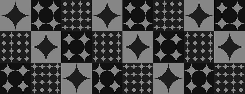 Geometric background with black and gray patterns. The background features star and circle motifs in black and gray tones.…