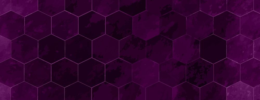 Hexagonal pattern background, dark purple background with marble textured. Purple tones create a rich, artistic background.…