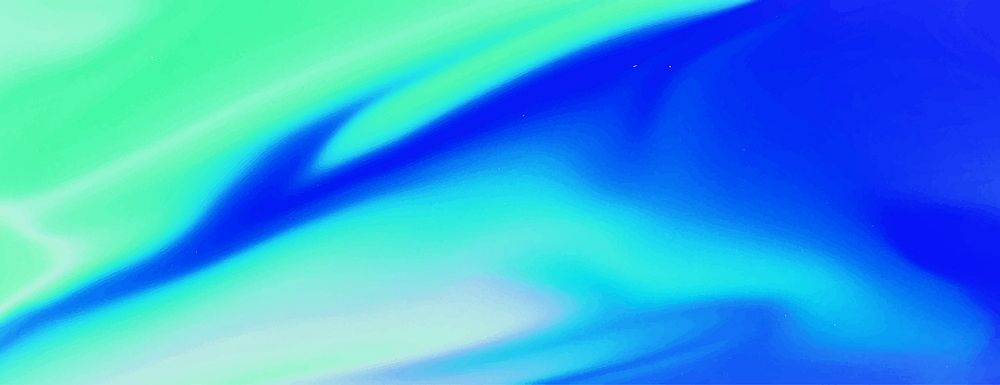 Abstract background with a smooth gradient background in blue and green. The background features a fluid, wavy texture in…