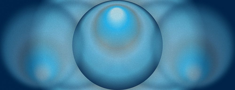 Abstract blue background with a smooth, gradient texture. The background features a central sphere, with blue hues…