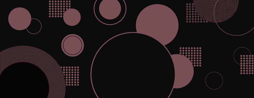 Geometric background with a black background and maroon circles. The background features a dotted texture with maroon and…