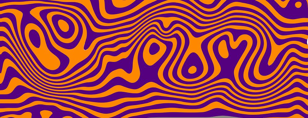 Psychedelic background with wavy orange and purple patterns. The background features vibrant orange and purple swirls and…