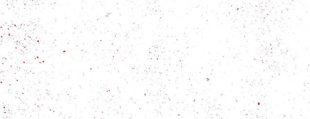 White background with red splatter texture. The background is minimalist, with red speckles adding a dynamic touch to the…