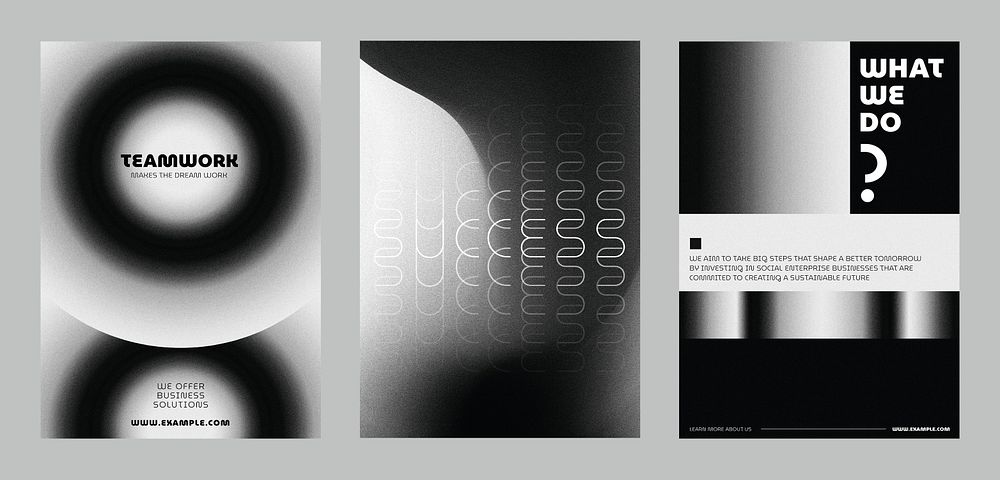 Modern abstract business poster template set. Modern abstract business poster template set. Black and white monochrome…