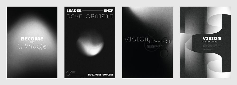 Monochrome business vector template posters. Modern abstract business poster template set. Black and white monochrome…