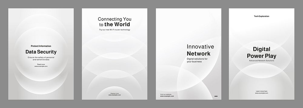 Set of modern templates for technology innovation, data analytics, and digital transformation. Set of poster templates in…