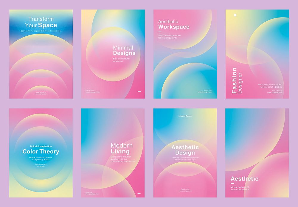 Template design of creative design colorful poster, color theory, and modern living. Set of poster templates in gradient…