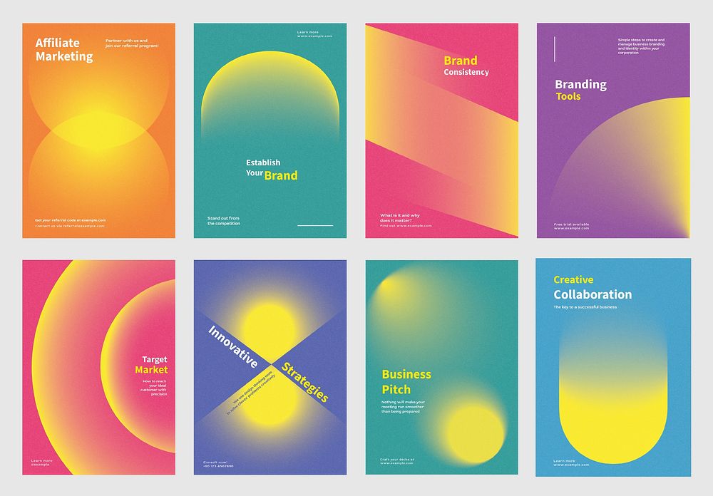 Creative design business marketing poster template vector set. Colorful Abstract gradient designs poster with Business…