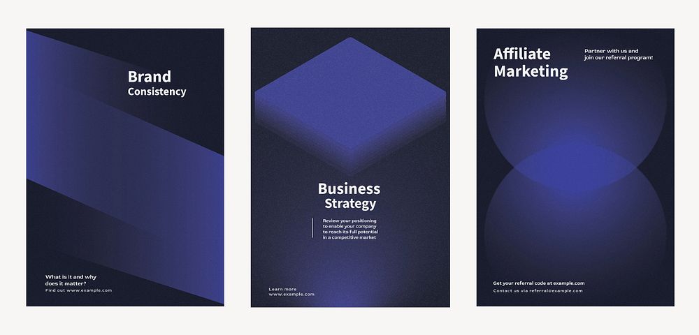 Abstract dark blue shape gradient poster set. Business marketing Modern branding strategy in abstract black gradient poster.…