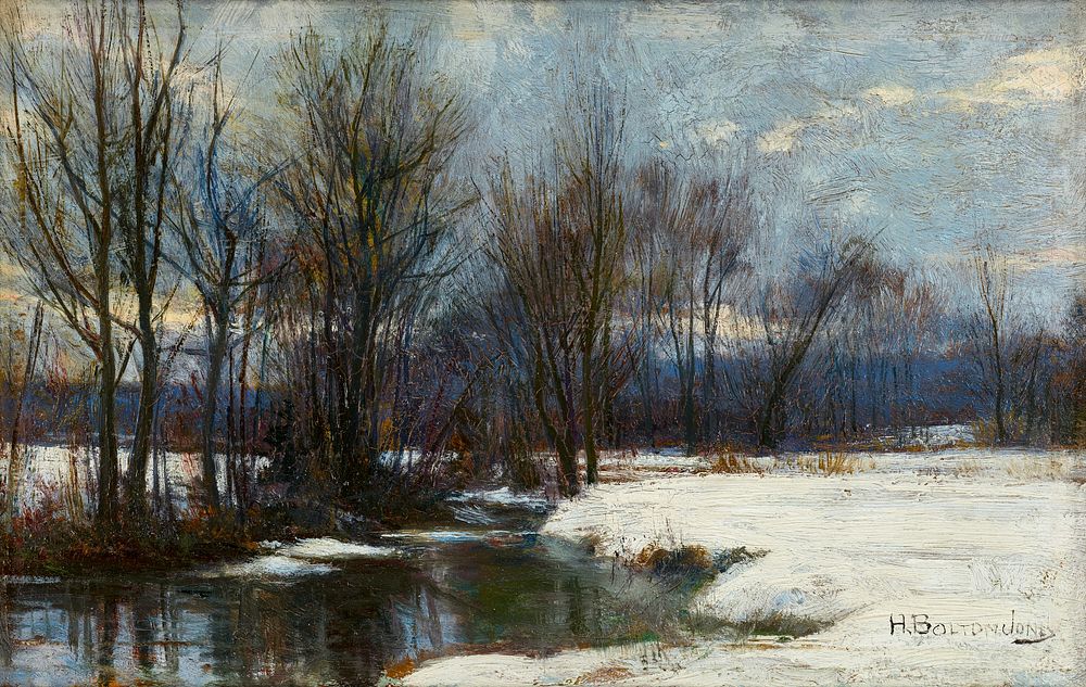 Winter landscape. Original from the Minneapolis Institute of Art.. Digitally enhanced by rawpixel.