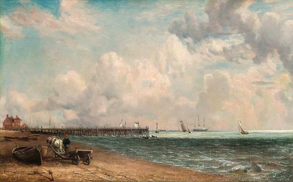 Yarmouth Jetty (1822) painting in high resolution by John Constable. Digitally enhanced by rawpixel.