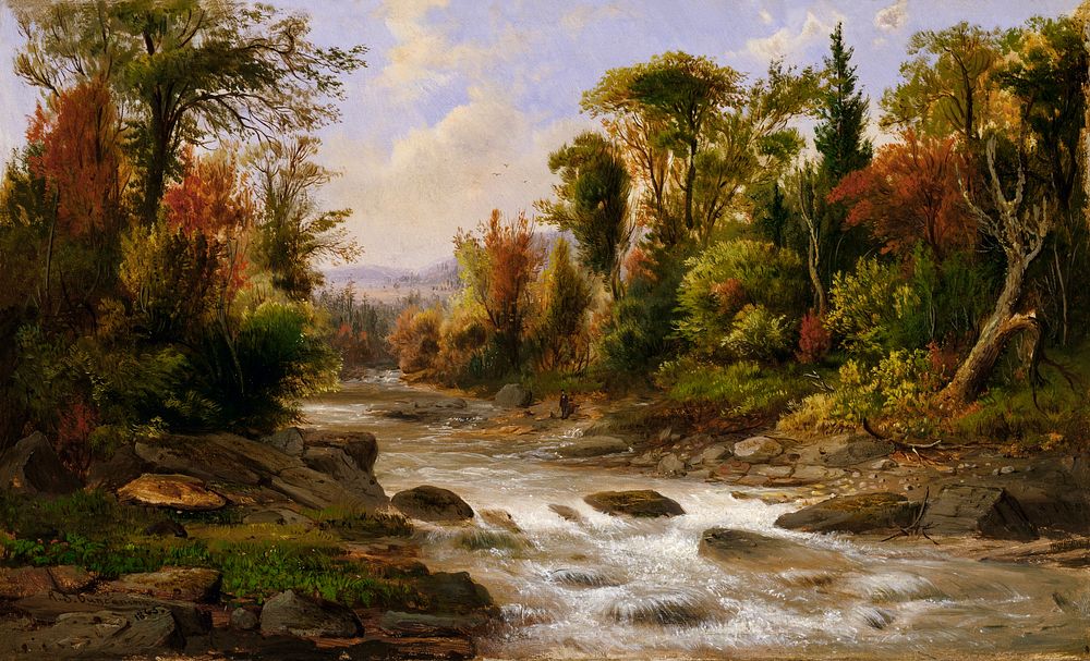 On the St Annes, East Canada (1863-1865) painting in high resolution by Robert Seldon Duncanson. Digitally enhanced by…