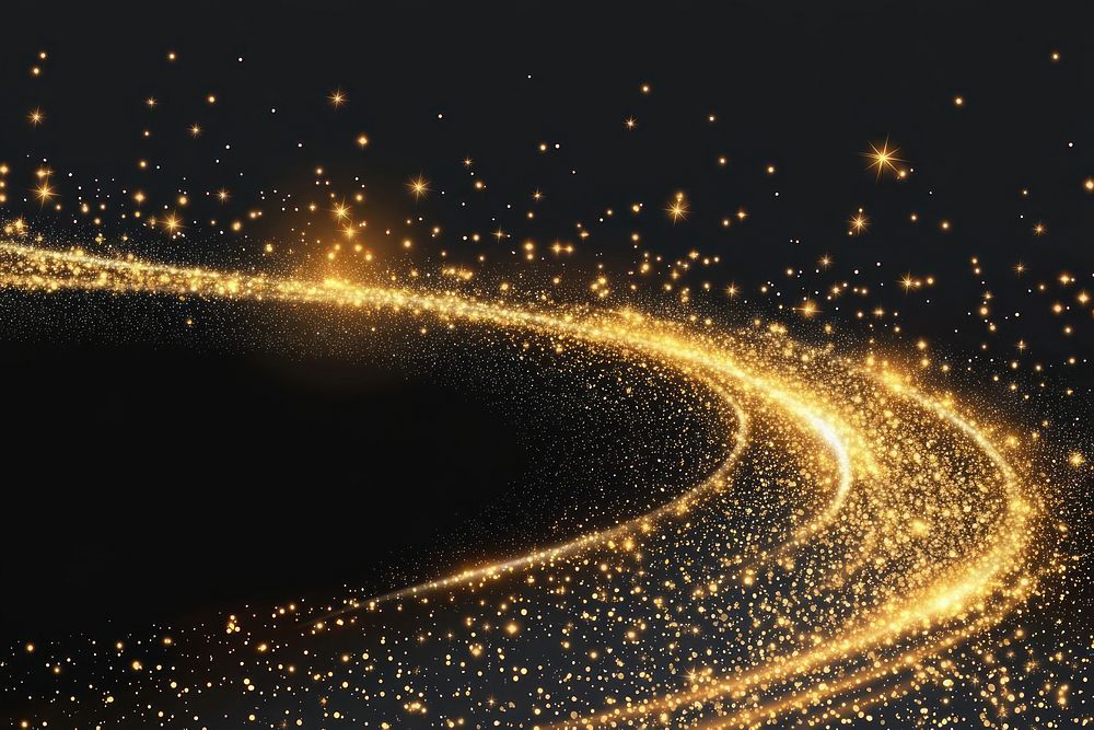 A starry magical trail background golden effect.