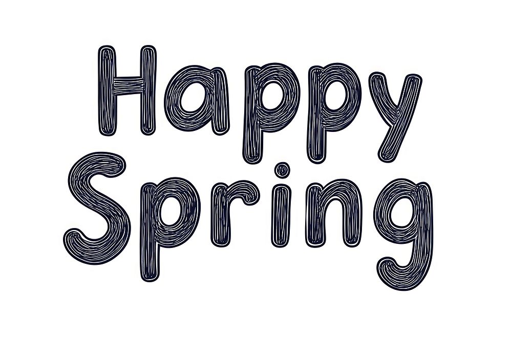 Spring happy text happy spring.