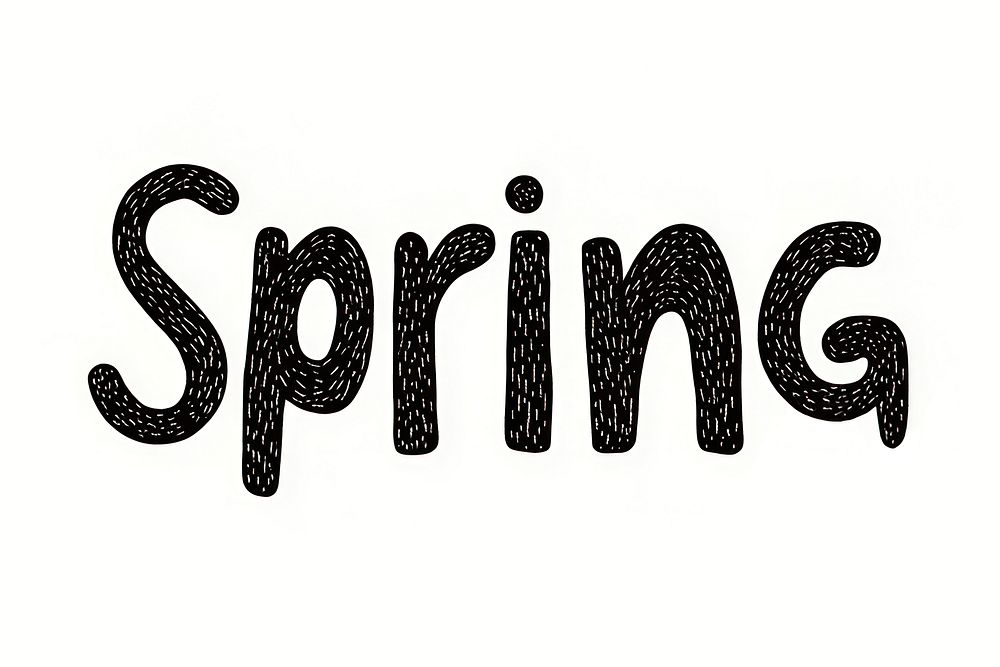 Typography spring text illustration.