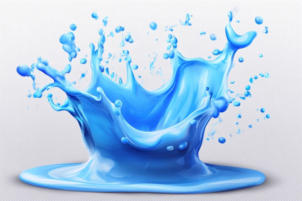 Blue paint splashes vibrant liquid beverage.