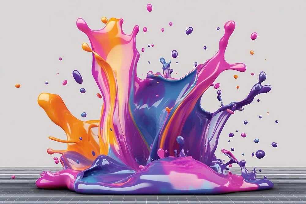 Colorful paint splashes colorful abstract vibrant.