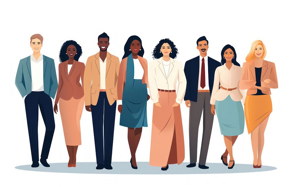 Diverse business people illustration person group.