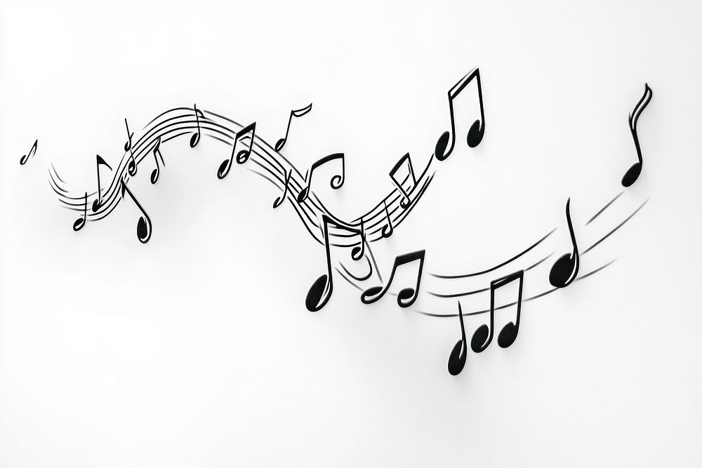 Music notes art illustration handwriting.