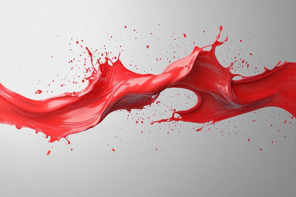 Red paint splashes vibrant color artistic.