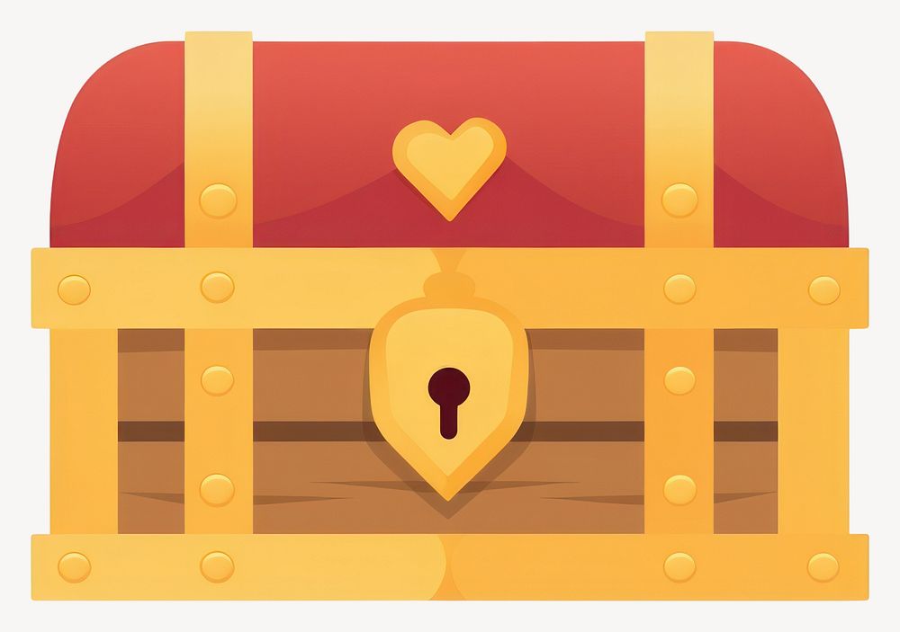 Treasure chest illustration furniture colorful vector