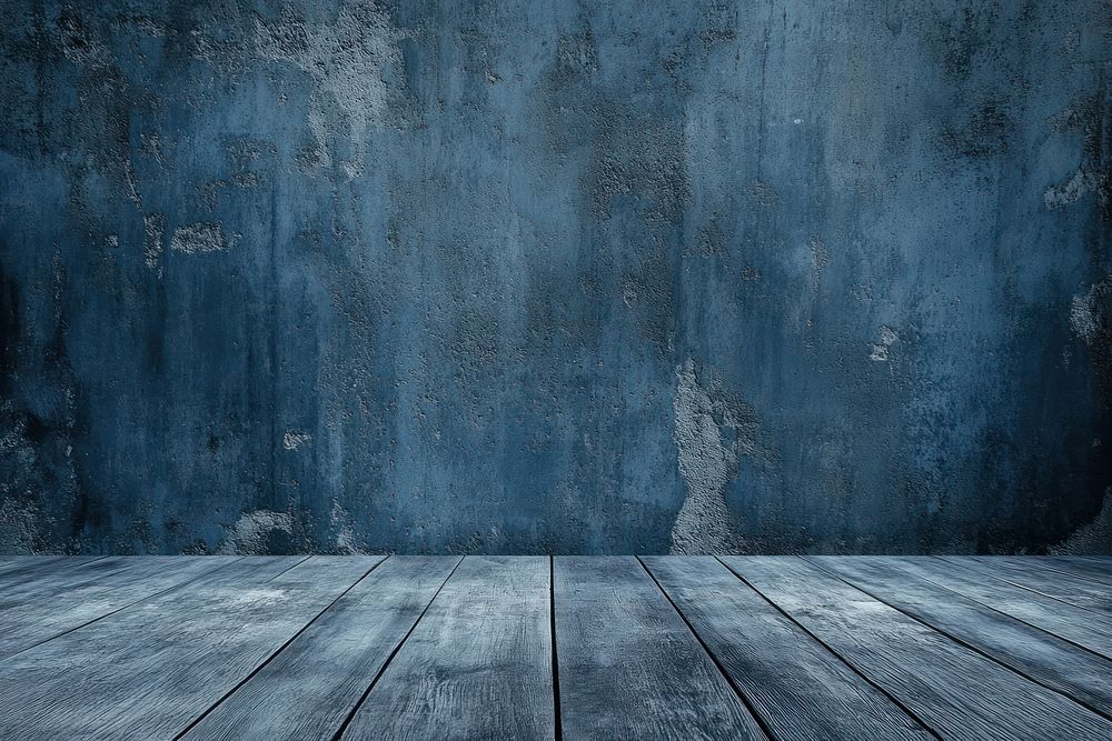 A dark blue cement wall floor style architecture.