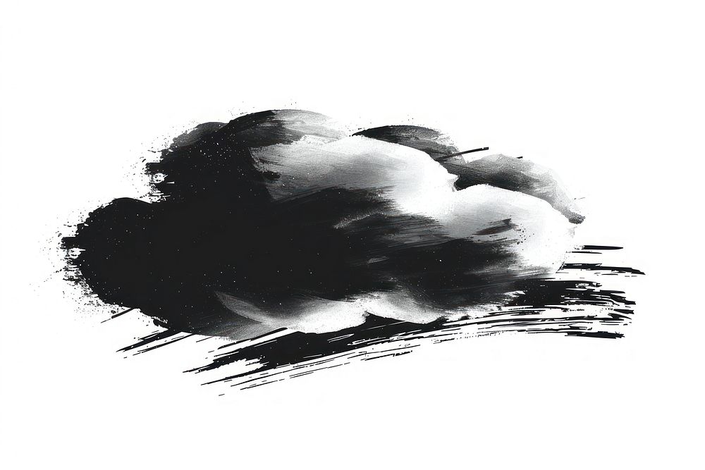 Silhouette of cloud black white art.