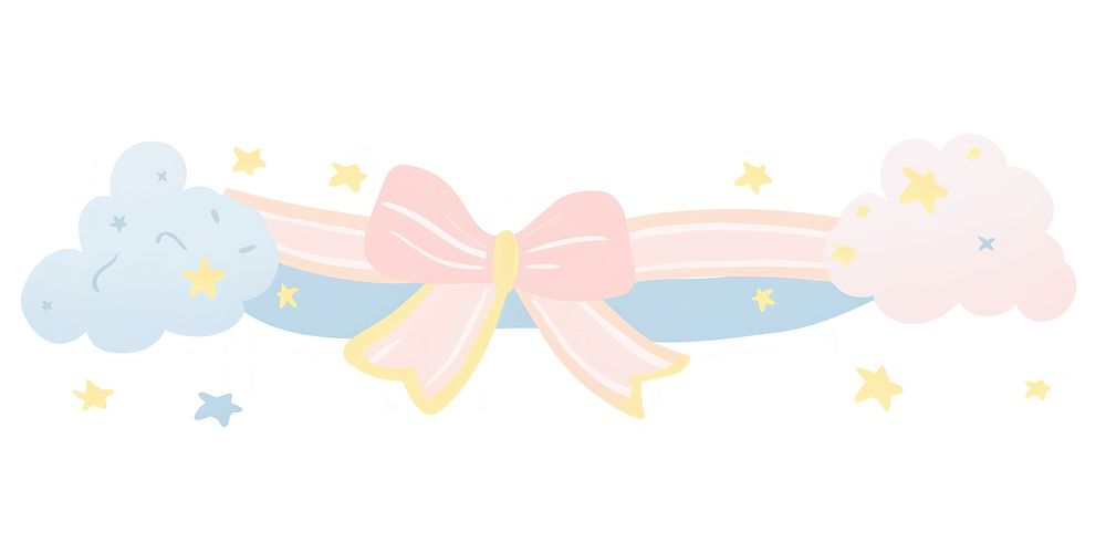 Memphis ribbon cloud garland illustration cute appliance.