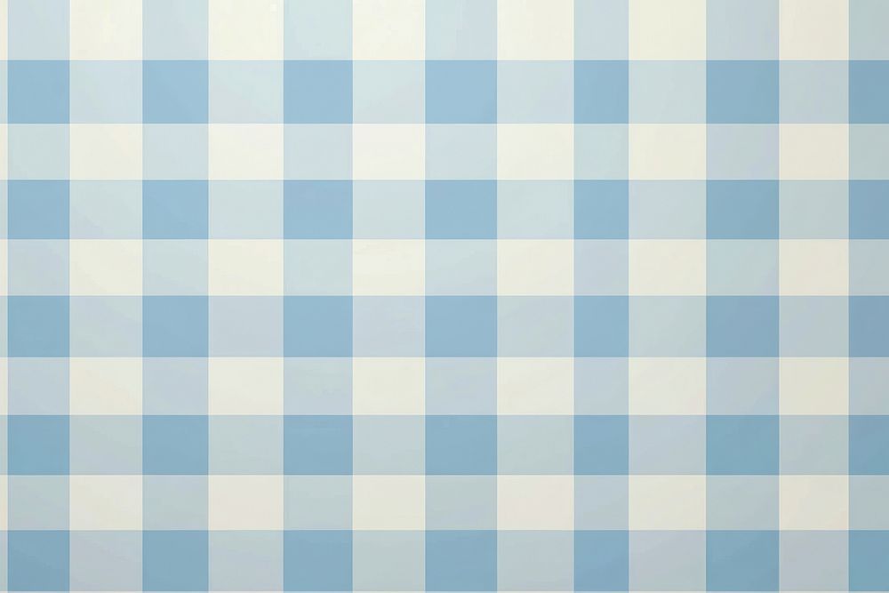 Blue and white checkered pattern tablecloth background.