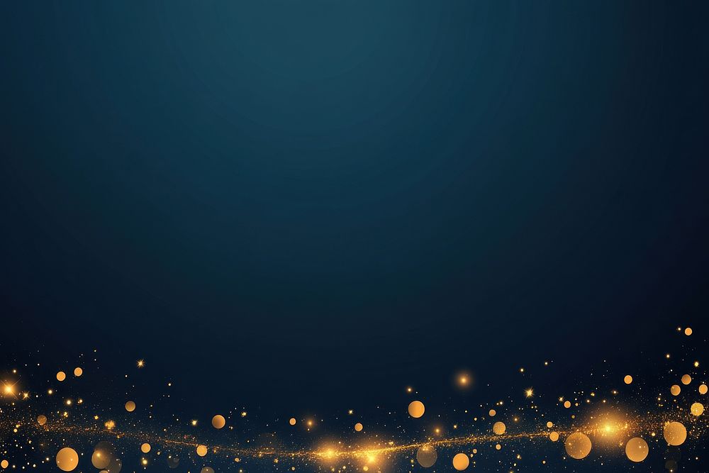 Golden glitter and small circles with sparkles lights background particles.