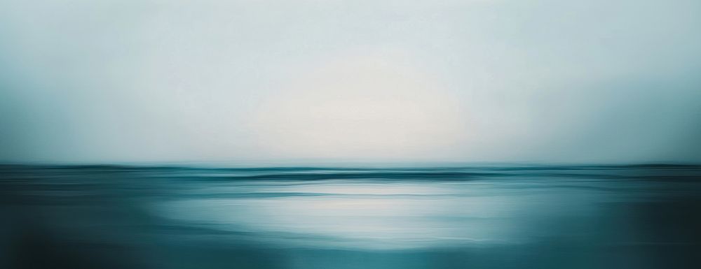 Abstract minimalist painting of a calm sea horizon waters abstract ocean.