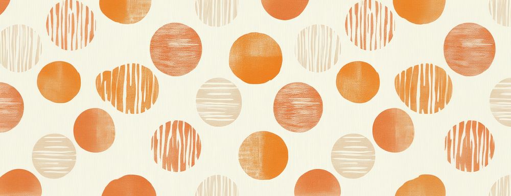 Minimalist repeat pattern geometric circles orange.