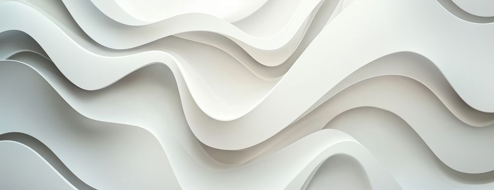 White and light grey background with soft lines and curves white abstract texture.